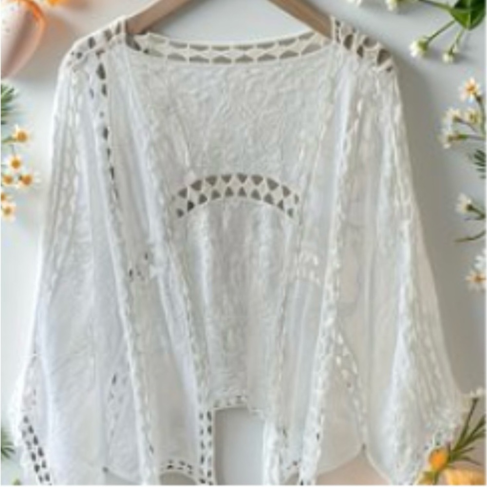 🌿Bohemian Embroidered Sheer Cardigan